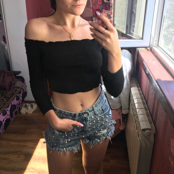 NEW Crop Top Attached Sleeves - Picture 4 of 8